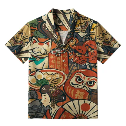 Tokyo-Tiger Japanese Traditional Elements Aloha Hawaiian Shirt