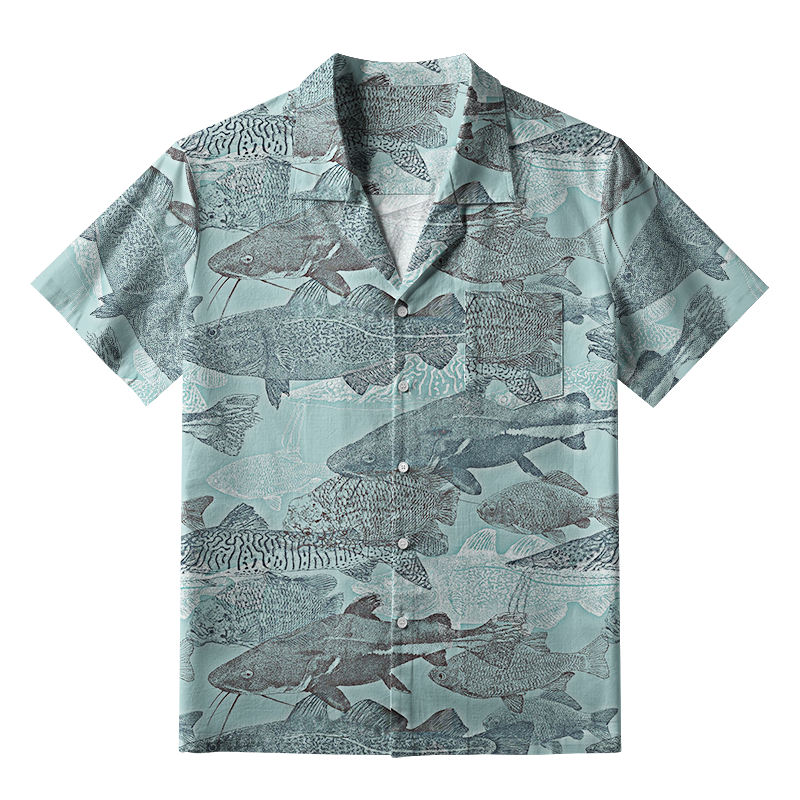 Tokyo-Tiger Vintage Fish School Aloha Hawaiian Shirt
