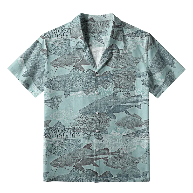 Tokyo-Tiger Vintage Fish School Aloha Hawaiian Shirt
