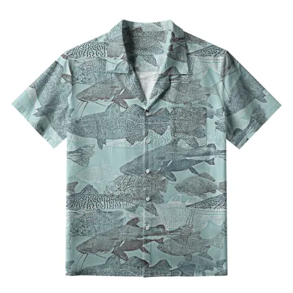 Tokyo-Tiger Vintage Fish School Aloha Hawaiian Shirt