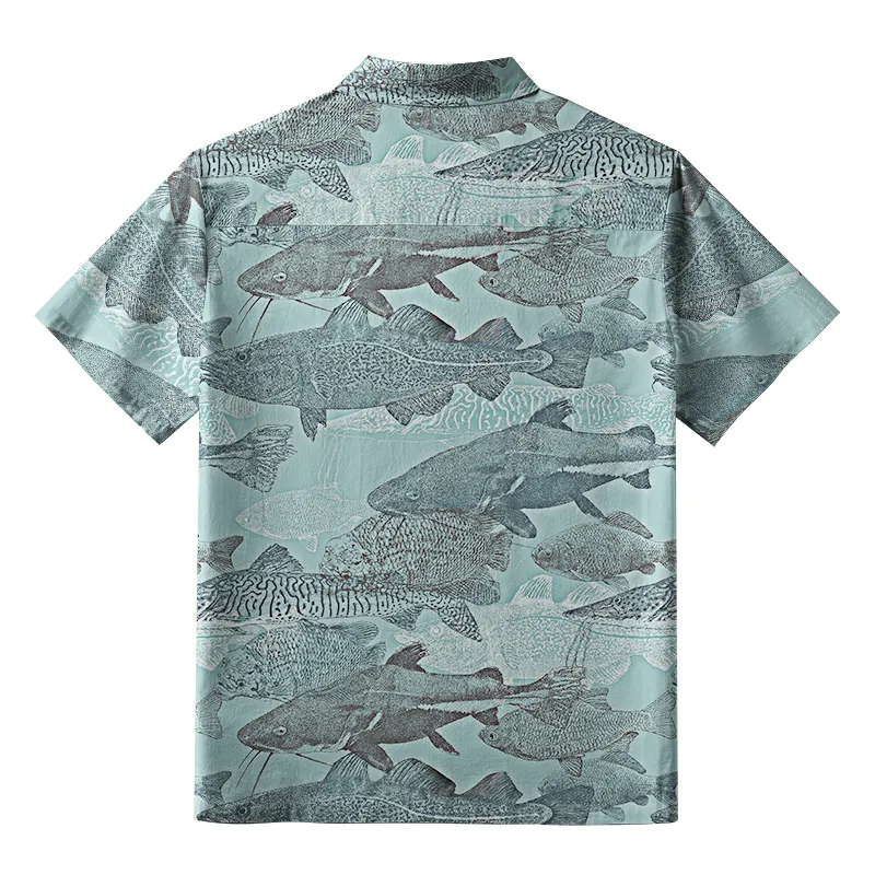 Tokyo-Tiger Vintage Fish School Aloha Hawaiian Shirt
