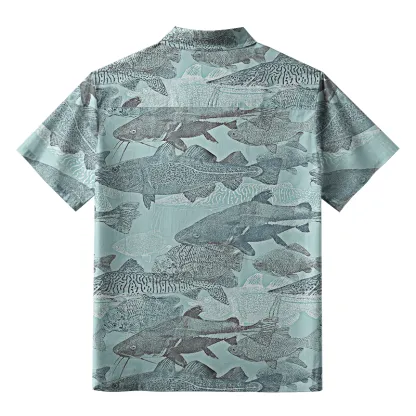 Tokyo-Tiger Vintage Fish School Aloha Hawaiian Shirt