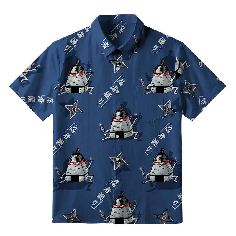 Tokyo-Tiger Ninja Onigiri Button-up Shirt Sale