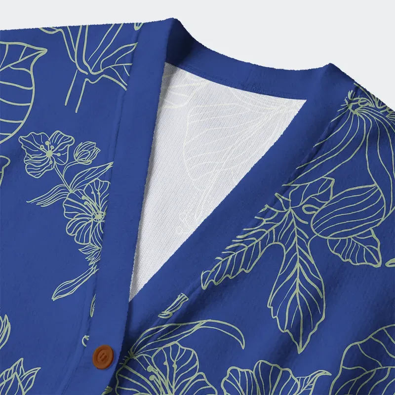 Tokyo-Tiger The Artistic Beauty Of Flowers Ugly Cardigan Sweater