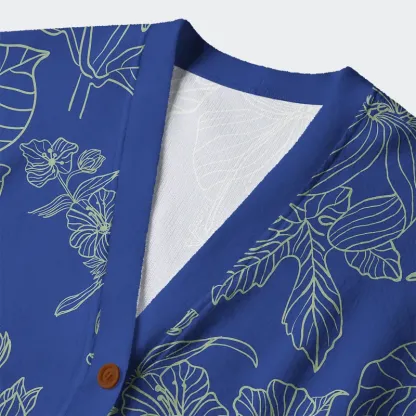 Tokyo-Tiger The Artistic Beauty Of Flowers Ugly Cardigan Sweater