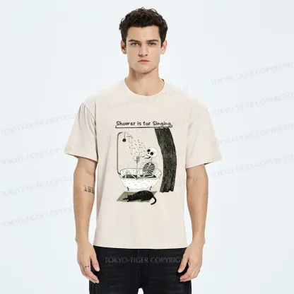 Tokyo-Tiger Singing Skeleton Washed T-Shirt