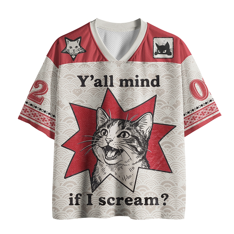 Tokyo-Tiger Cat Needs To Scream Mesh Jersey