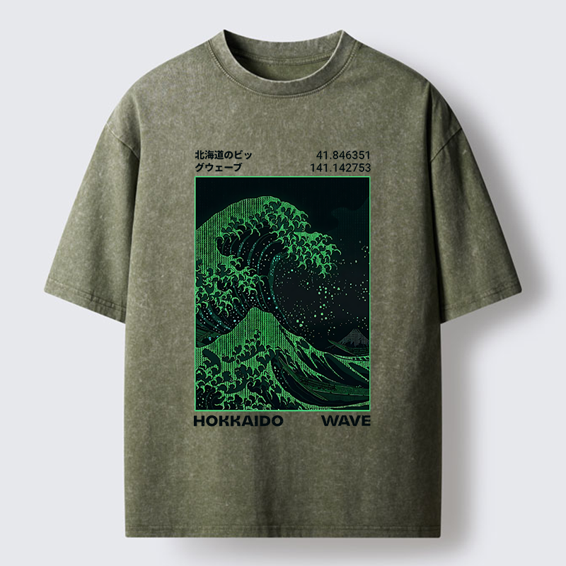 Tokyo-Tiger The Great Code Wave Washed T-Shirt