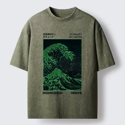 Tokyo-Tiger The Great Code Wave Washed T-Shirt