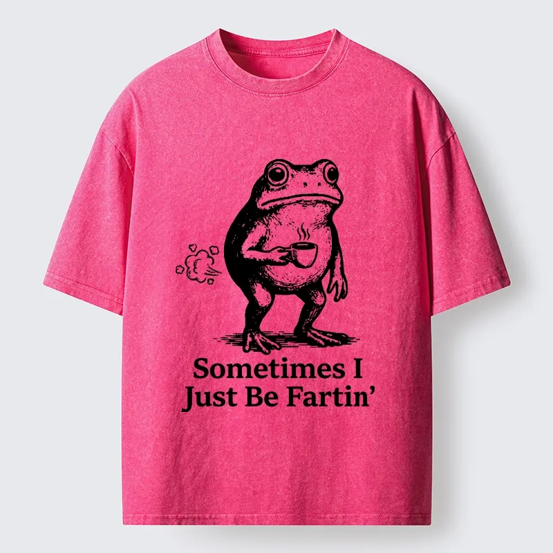 Tokyo-Tiger Farting Frog Funny meme Washed T-Shirt