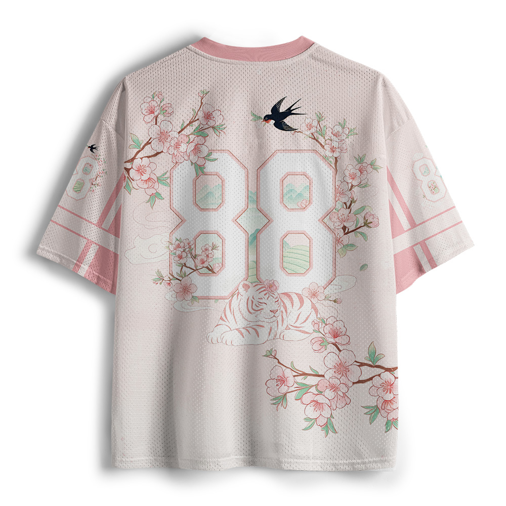 Tokyo-Tiger Sakura White Tiger Mesh Jersey