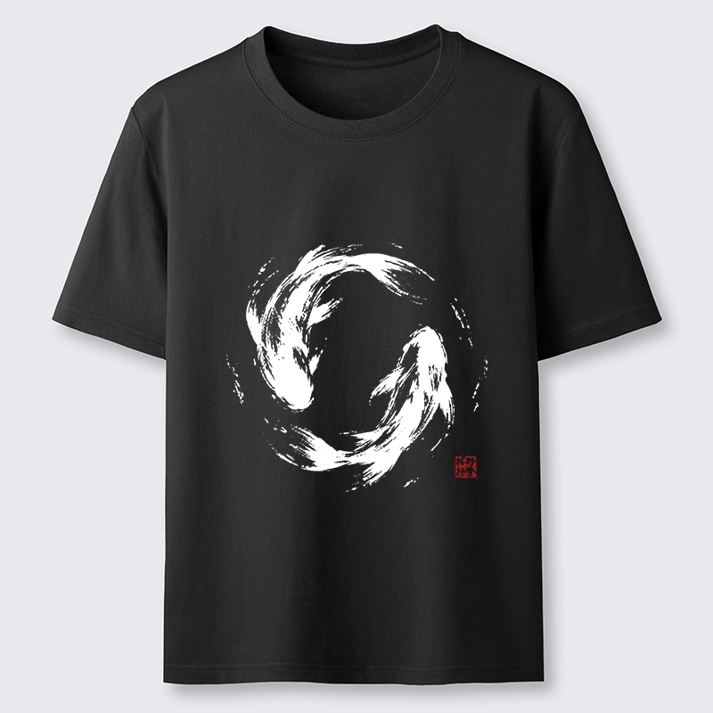 Tokyo-Tiger Ink Koi Fish Circle Classic T-Shirt