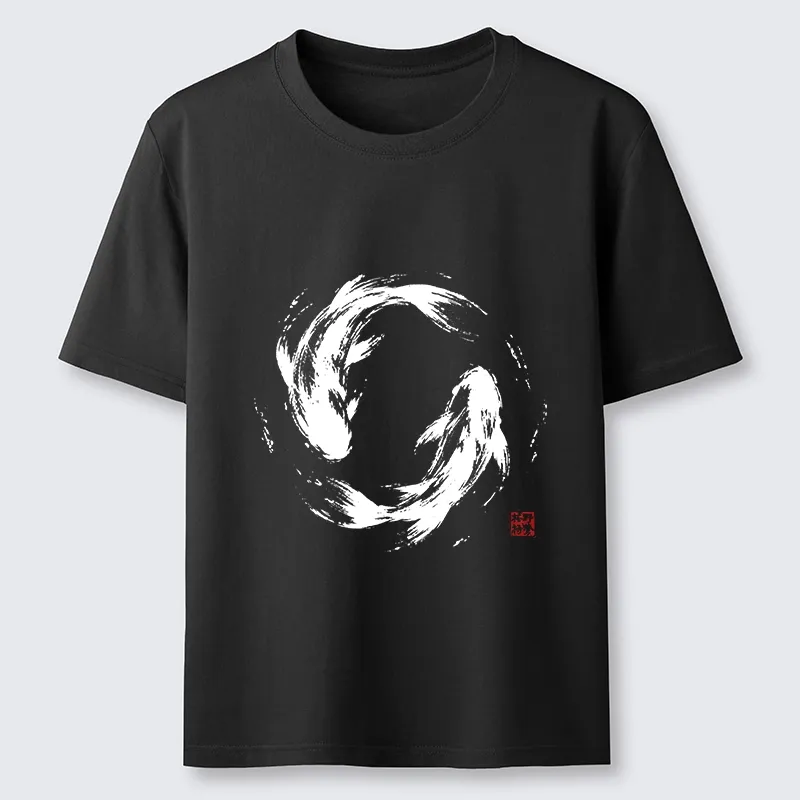 Tokyo-Tiger Ink Koi Fish Circle Classic T-Shirt
