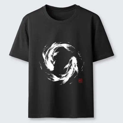 Tokyo-Tiger Ink Koi Fish Circle Classic T-Shirt