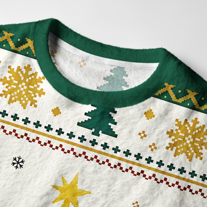 Tokyo-Tiger Cute Christmas Tree Crow Fuzzy Christmas Ugly Sweatshirt