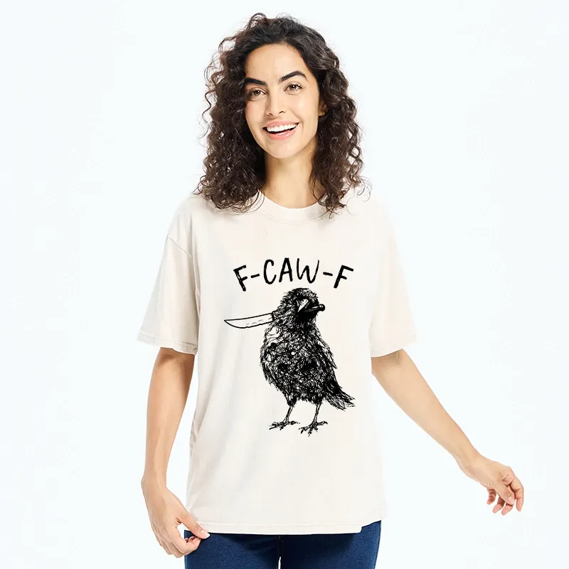 Tokyo-Tiger Angry Crow With A Knife Meme Washed T-Shirt