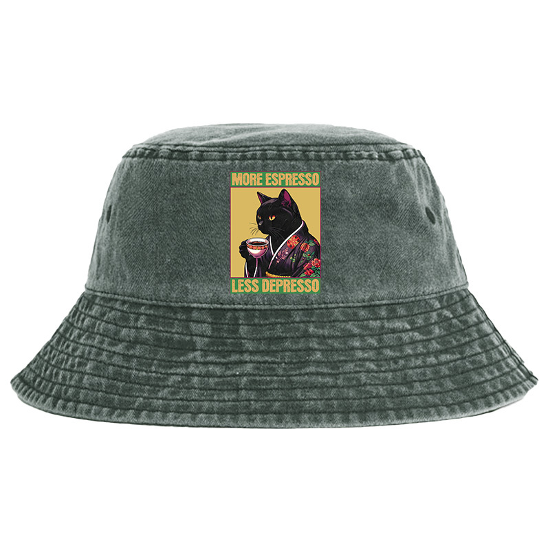 Tokyo-Tiger Up Caffeine Down Depression Washed Bucket Hat