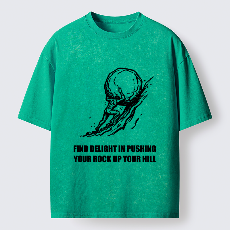 Tokyo-Tiger Rock Pushing Meme Washed T-Shirt