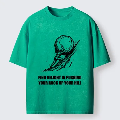 Tokyo-Tiger Rock Pushing Meme Washed T-Shirt