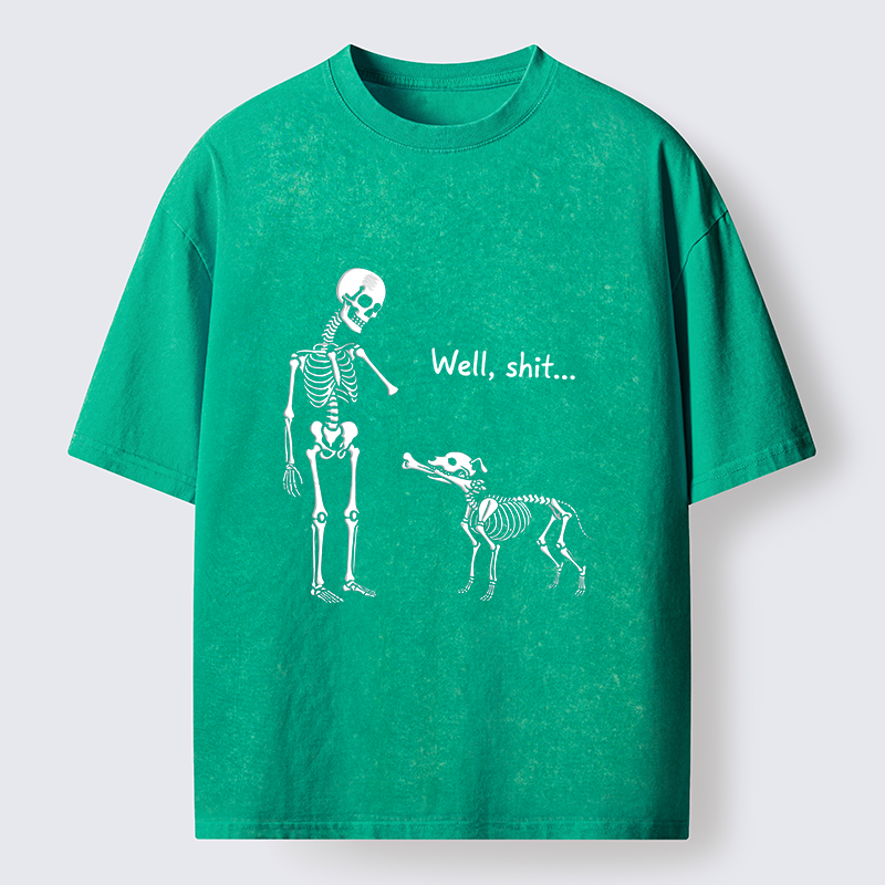 Tokyo-Tiger Skeleton Surprise Joke Washed T-Shirt