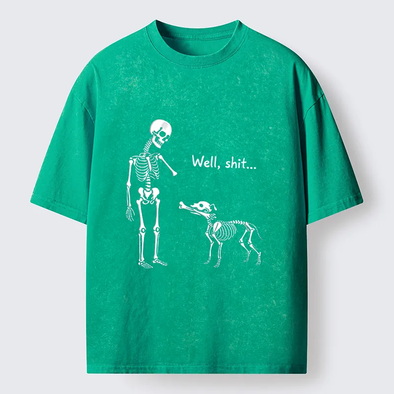 Tokyo-Tiger Skeleton Surprise Joke Washed T-Shirt