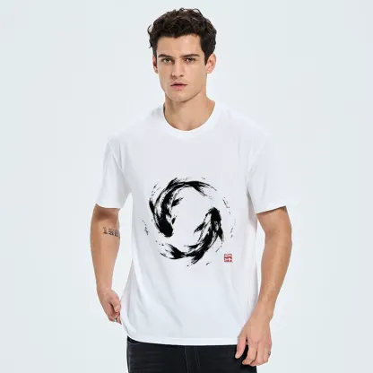 Tokyo-Tiger Ink Koi Fish Circle Classic T-Shirt
