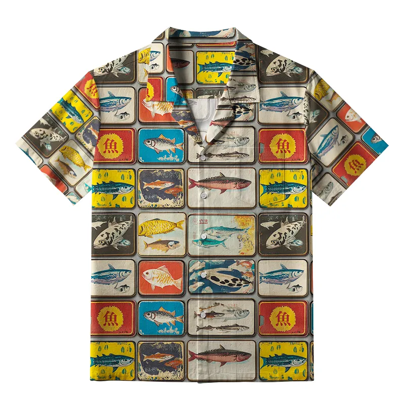 Tokyo-Tiger Vintage Fish Collection Aloha Hawaiian Shirt Sale
