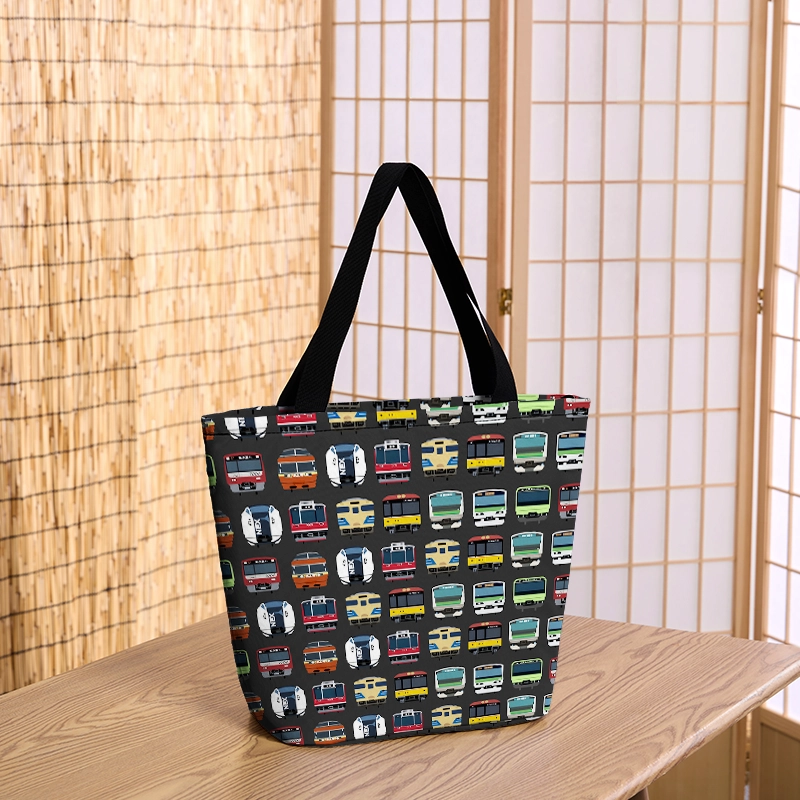 Tokyo-Tiger Japanese Traditional Trains Zipper Tote Bag