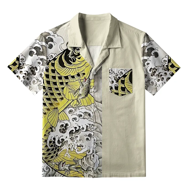 Tokyo-Tiger Funny Frog Riding Koi Aloha Hawaiian Shirt Sale