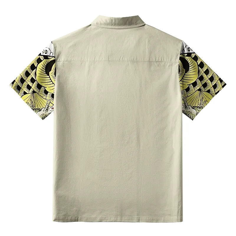 Tokyo-Tiger Funny Frog Riding Koi Button-up Shirt