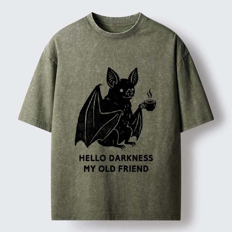 Tokyo‑Tiger Funny Coffee Bat Washed T‑Shirt