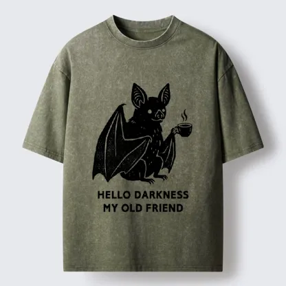 Tokyo‑Tiger Funny Coffee Bat Washed T‑Shirt