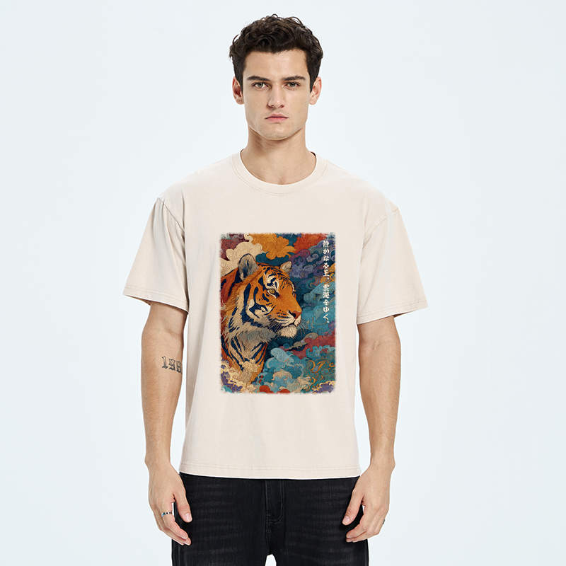 Tokyo-Tiger Tiger Of The Cloud Sea Washed T-Shirt