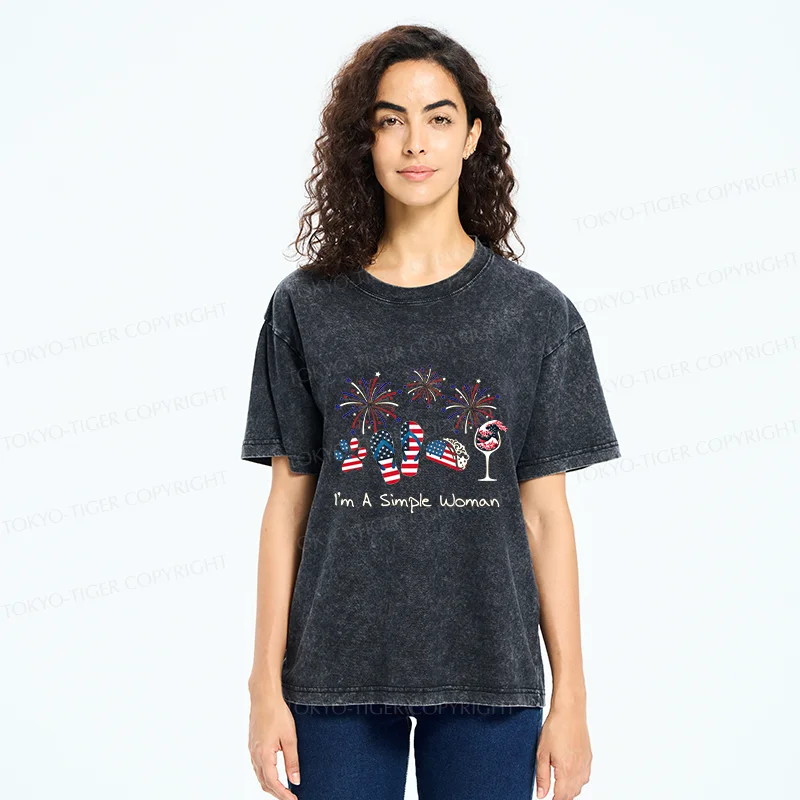 Tokyo-Tiger Celebrate Independence Day Washed T-Shirt