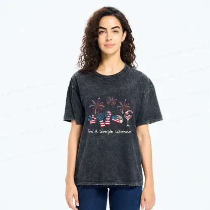 Tokyo-Tiger Celebrate Independence Day Washed T-Shirt