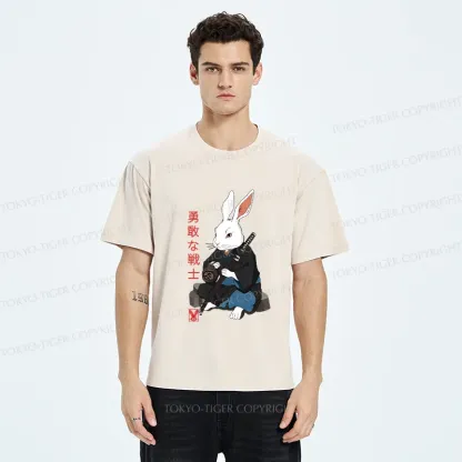 Tokyo-Tiger Rabbit Samurai Washed T-Shirt