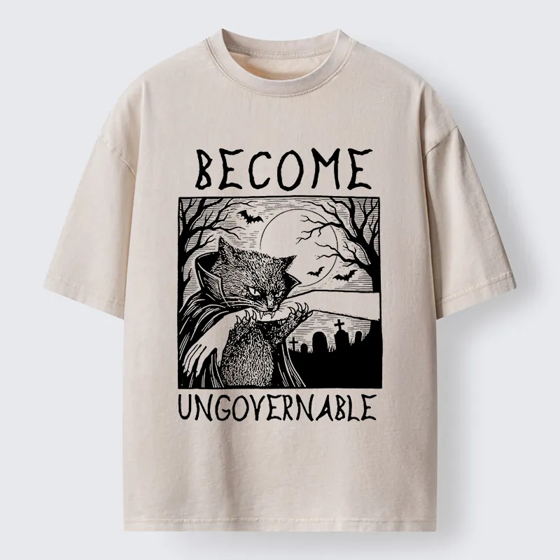 Tokyo‑Tiger Creepy Night Cat Washed T‑Shirt Sale