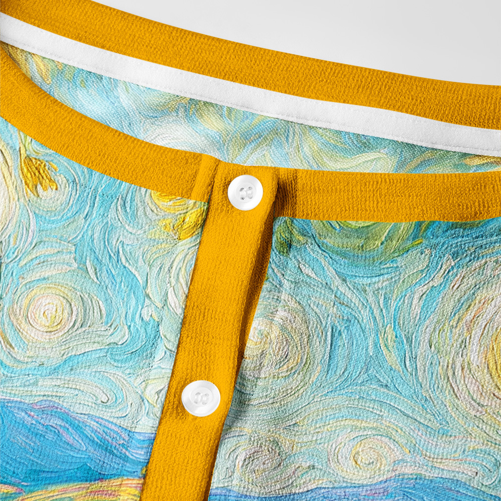 Tokyo-Tiger Van Gogh's Sunflower Dreams Women's Lightweight Cardigan