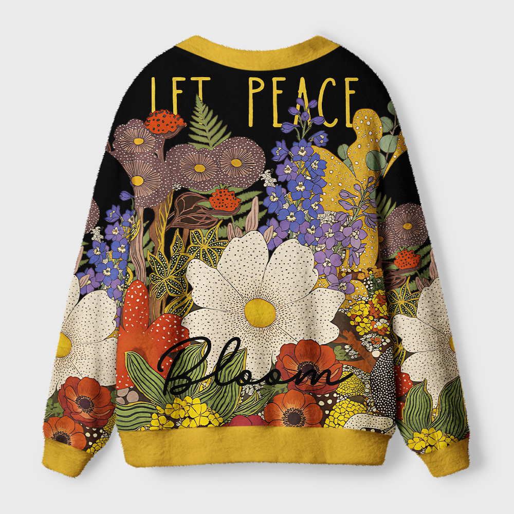 Tokyo-Tiger Peace In Bloom Ugly Cardigan Sweater