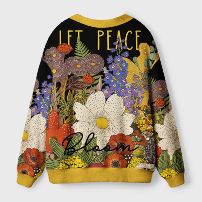 Tokyo-Tiger Peace In Bloom Ugly Cardigan Sweater