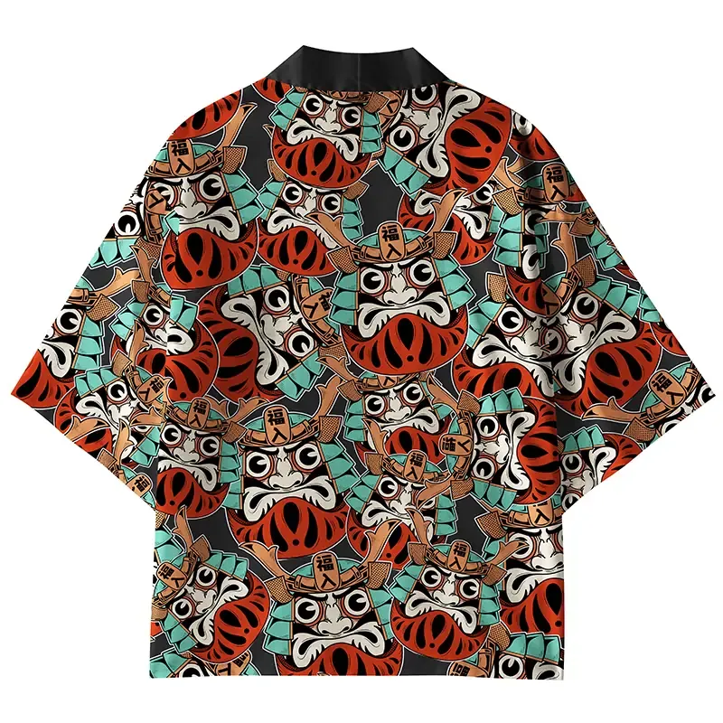 Tokyo-Tiger Ghost Face Mask Kimono Cardigan