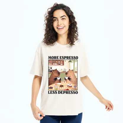 Tokyo-Tiger Capybaras Drink More Coffee Washed T-Shirt