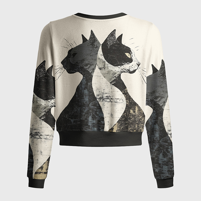 Tokyo-Tiger Silhouette Of Two Black Cats Women's Lightweight Cardigan