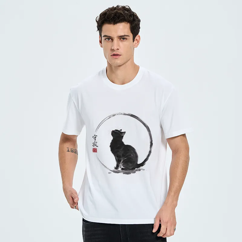 Tokyo-Tiger Traditional Zen Ink Cat Classic T-Shirt