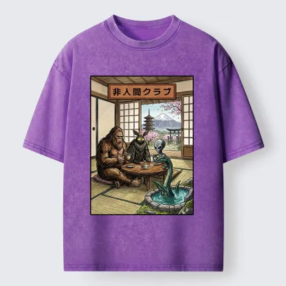 Tokyo-Tiger Monster Tea Party Washed T-Shirt