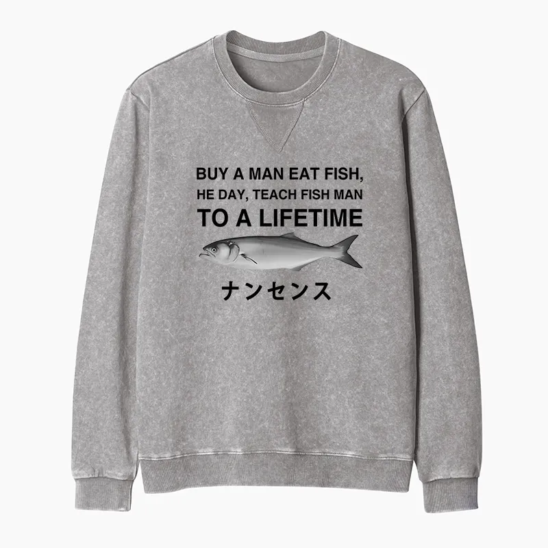 Tokyo-Tiger Funny To A Lifetime Washed Terry Sweatshirt