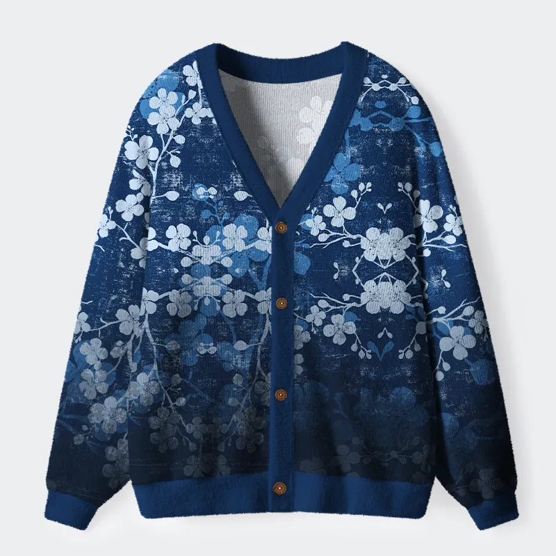 Tokyo-Tiger Midnight Blossoms Ugly Cardigan Sweater