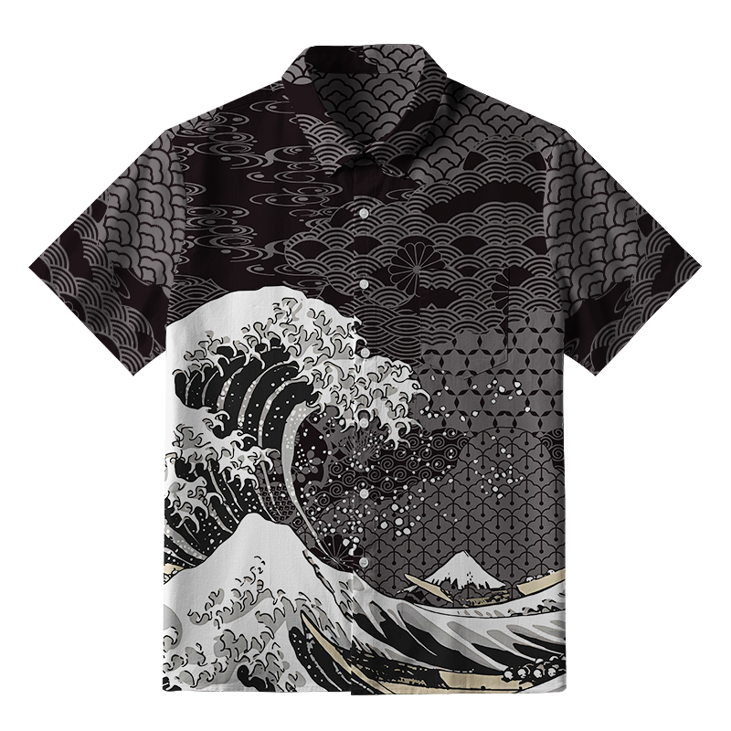 Tokyo-Tiger Great Wave Off Fuji Button-up Shirt