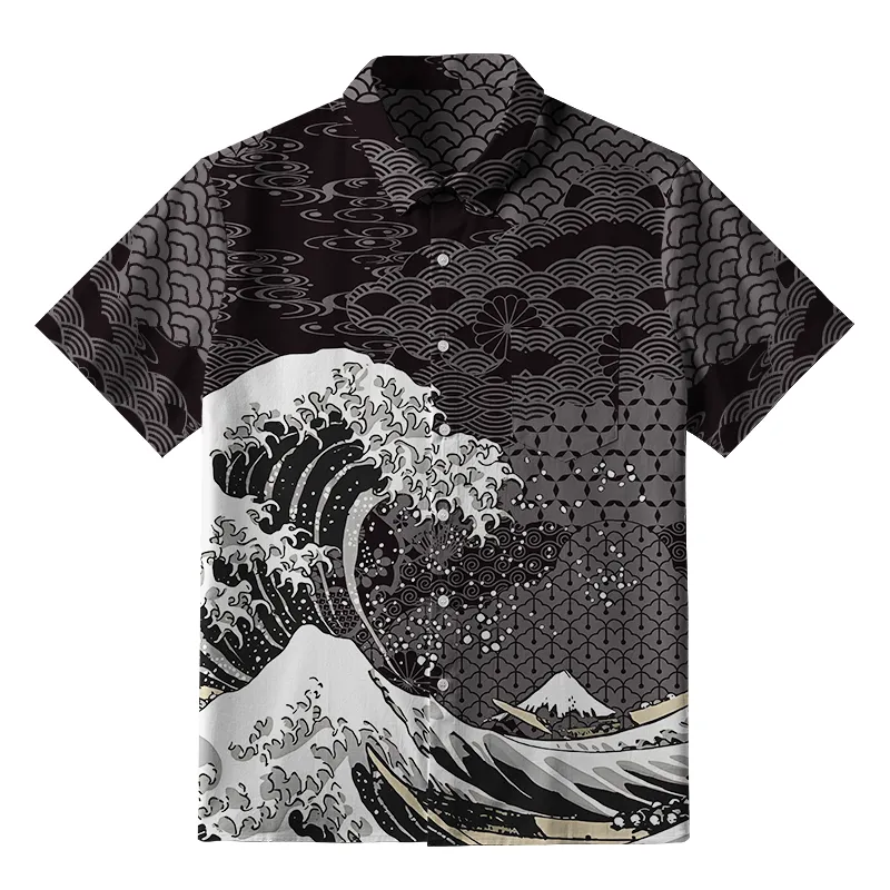 Tokyo-Tiger Great Wave Off Fuji Button-up Shirt Sale