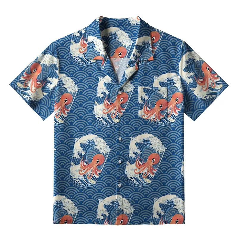 Tokyo-Tiger Great Wave Off Octopus Aloha Hawaiian Shirt